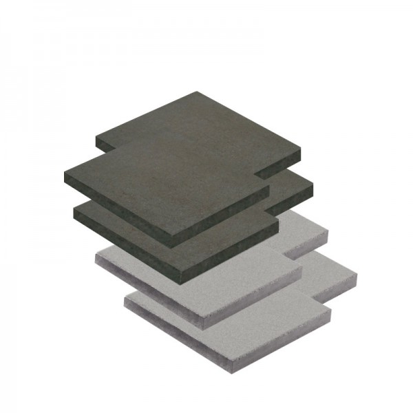 Platten-Set, 8 Stück, Beton + Anthrazit geschliffen Platten-Set, 8 Stück, Beton + Anthrazit geschliffen