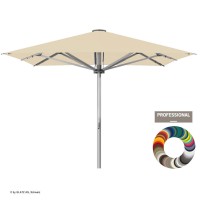 Glatz Marktschirm I Palazzo Style ∅ 350 cm - rund, Stofffarbe: Klasse 5 - Dessin 510 White, ohne Volant, mit Kurbel