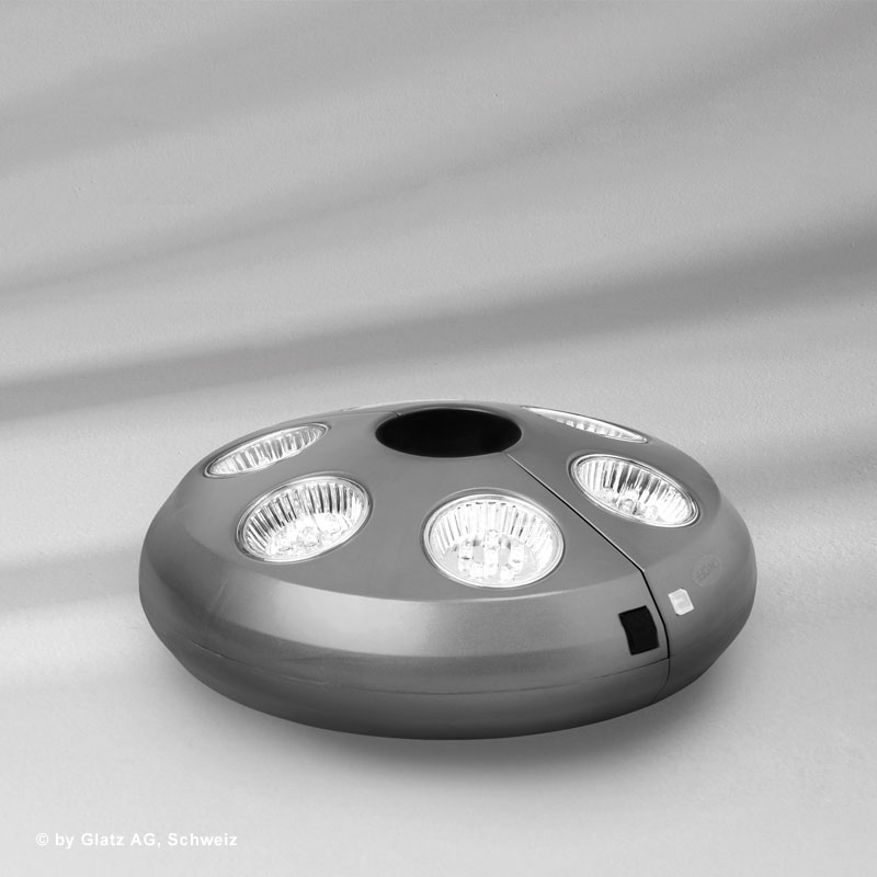 Osyrion Akku-Licht mit 6 Strahlern | Alu-Smart | Alu-Twist | Glatz