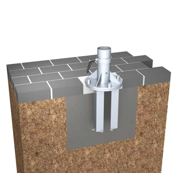 Ankerfuß RZ121 inkl. Standrohr zum Einbetonieren Ankerfuß RZ121 inkl. Standrohr zum Einbetonieren