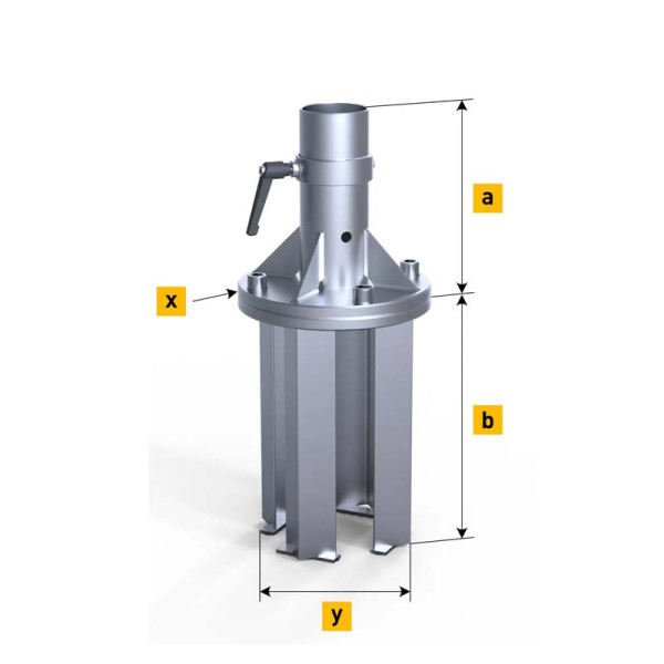 Ankerfuß RZ121 inkl. Standrohr zum Einbetonieren Ankerfuß RZ121 inkl. Standrohr zum Einbetonieren