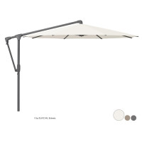Glatz Ampelschirm I Sunwing Casa "Easy" Ø 300 cm - rund, Stofffarbe: Klasse 2 - Dessin 158 Off White, Gestellfarbe: Anthrazit pulverbeschichtet
